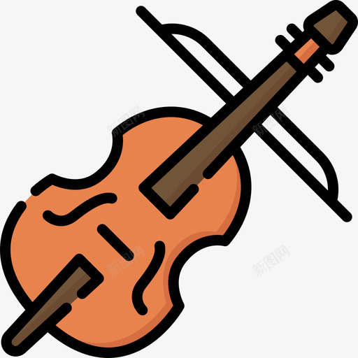 大提琴乐器28线性颜色图标svg_新图网 https://ixintu.com 乐器 大提琴 线性 颜色