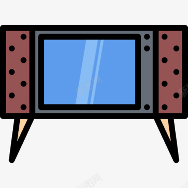 彩色电视机2台图标图标