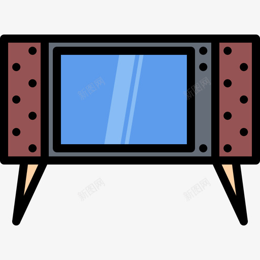 彩色电视机2台图标svg_新图网 https://ixintu.com 2台 彩色电视机
