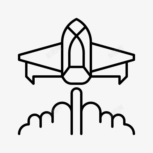 太空船空间148直线型图标svg_新图网 https://ixintu.com 太空船 直线 空间 线型