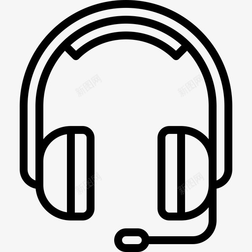 耳机电子游戏12线性图标svg_新图网 https://ixintu.com 电子游戏 线性 耳机