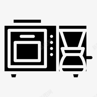 咖啡机家用电器19字形图标图标