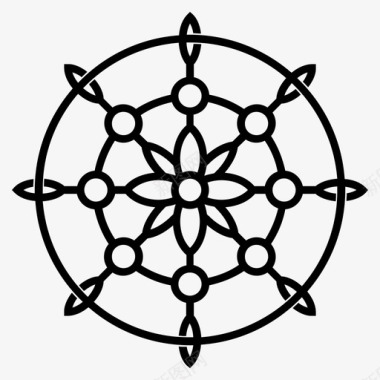 曼陀罗环绕圆圈图标图标