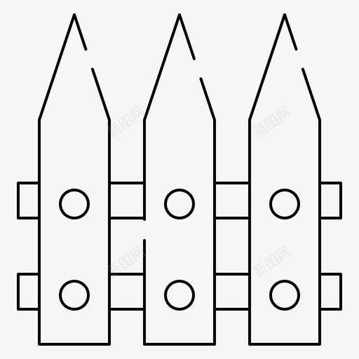 篱笆花园园艺图标svg_新图网 https://ixintu.com 园艺 季节 春天 篱笆 细线 花园