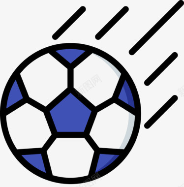 足球野餐57线性颜色图标图标