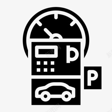 停车收费表公共服务4实心图标图标