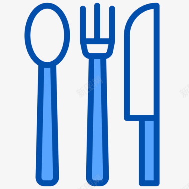 餐具杂项元素6蓝色图标图标