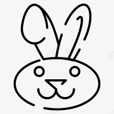 兔子复活节东方规则虚线图标图标