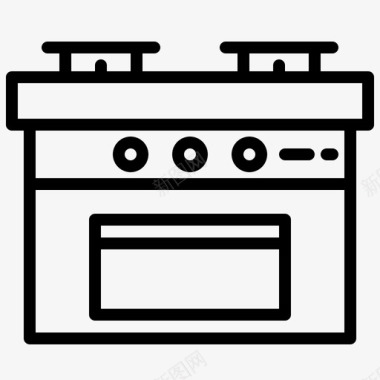 烤箱器具7线性图标图标