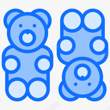 橡皮熊糖果18蓝色图标图标