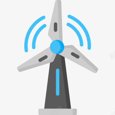 风力涡轮机可再生能源1扁平图标图标