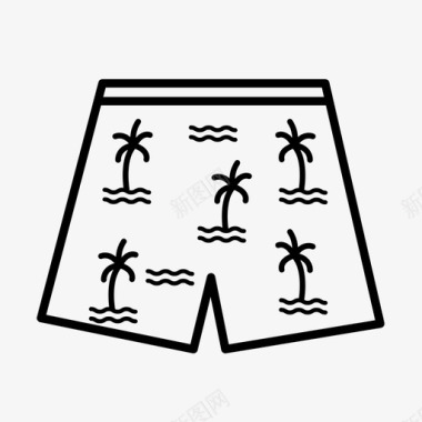 泳裤海滩板短裤图标图标