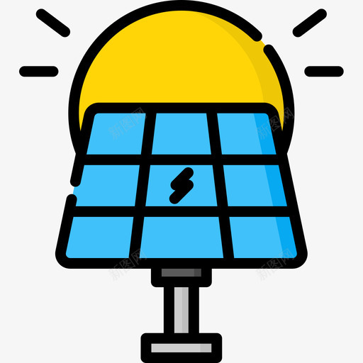 太阳能可再生能源2线性颜色图标svg_新图网 https://ixintu.com 再生 可再 太阳能 线性 能源 颜色