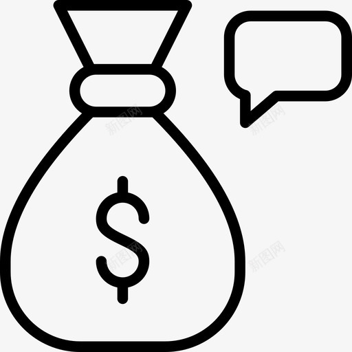 钱袋现金评论图标svg_新图网 https://ixintu.com 现金 短信 讲话 评论 钱袋
