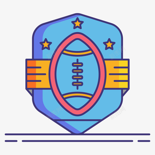 徽章美式足球50线型颜色图标svg_新图网 https://ixintu.com 徽章 线型 美式 足球 颜色