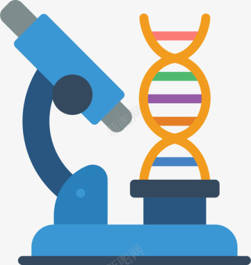 显微镜遗传学和生物工程8平面图标图标