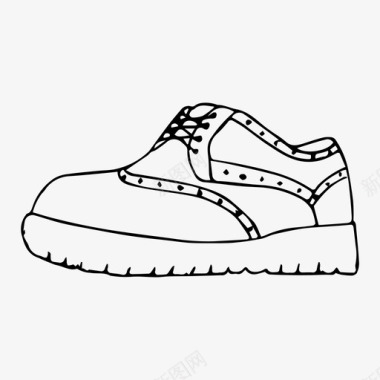 靴子鞋子素描图标图标