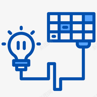 太阳能电池智能生活3蓝色图标图标