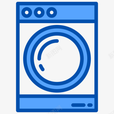 洗衣机家电9蓝色图标图标