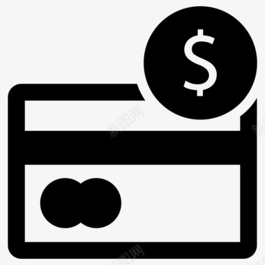 美元支付卡信用卡货币图标图标