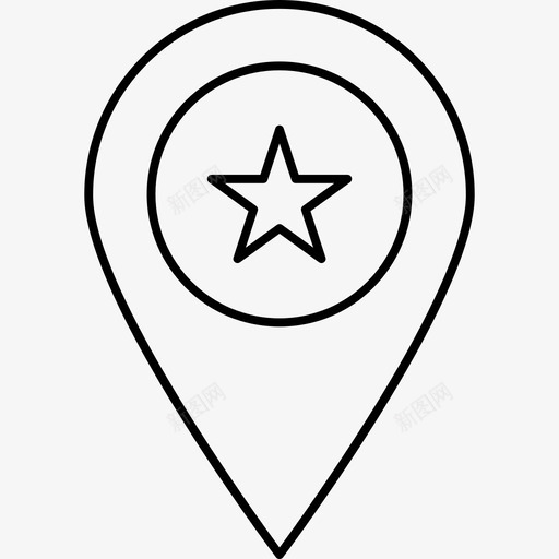 星号收藏夹位置图标svg_新图网 https://ixintu.com 位置 商业 图标 图钉 地图 收藏夹 星号 线路 金融