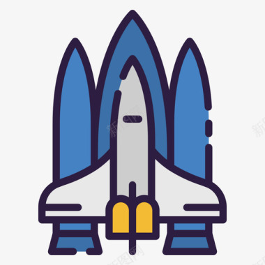 太空船209太空线性颜色图标图标