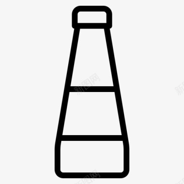 酱汁瓶和容器线性图标图标