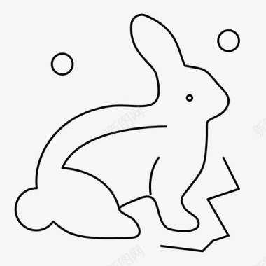 兔子复活节自然图标图标