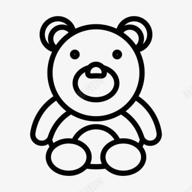 泰迪熊婴儿淋浴27直系图标图标