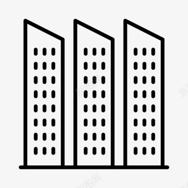 城市建筑物高层建筑图标图标