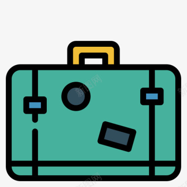 行李旅行255线性颜色图标图标