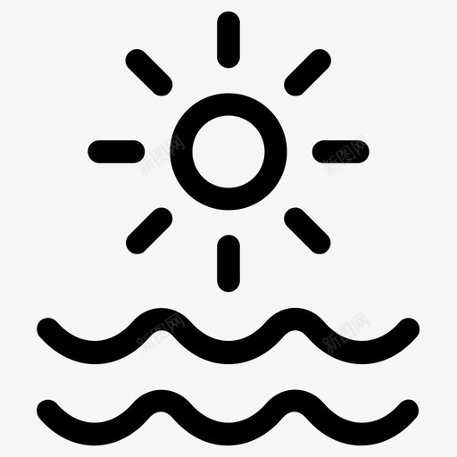 大海海浪太阳图标svg_新图网 https://ixintu.com 大海 太阳 海浪