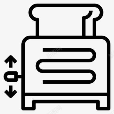烤面包机91号厨房线性图标图标
