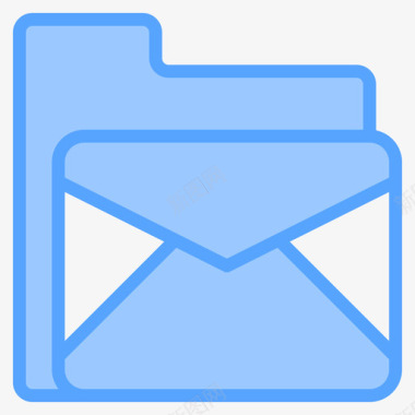电子邮件文件夹和文档7蓝色图标图标