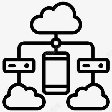 云共享存储云计算云数据图标图标