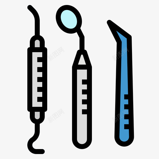 工具牙科43线颜色图标svg_新图网 https://ixintu.com 工具 牙科 颜色