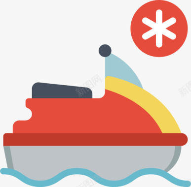摩托艇救援和反应4平坦图标图标