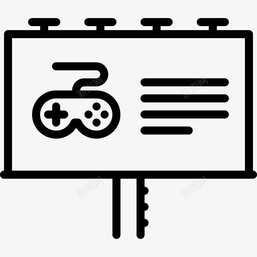 广告牌电子游戏12线性图标svg_新图网 https://ixintu.com 广告牌 电子游戏 线性