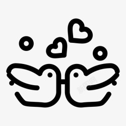 4只鸭子鸟夫妇鸭子图标高清图片