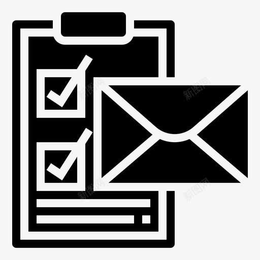 检查邮件确认信件图标svg_新图网 https://ixintu.com 信件 元素 检查 确认 计划 邮件