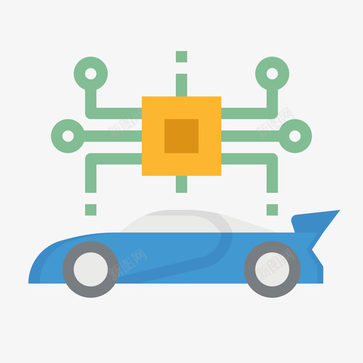 AI汽车服务4平的图标svg_新图网 https://ixintu.com AI 平的 汽车服务