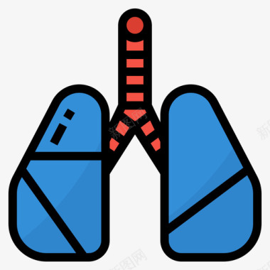 器官空气污染3线性颜色图标图标