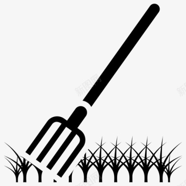 叉锄农业工具园艺工具图标图标