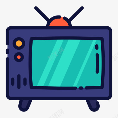 电视电视36线性彩色图标图标