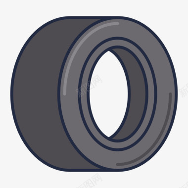 轮胎19号赛车线性颜色图标图标