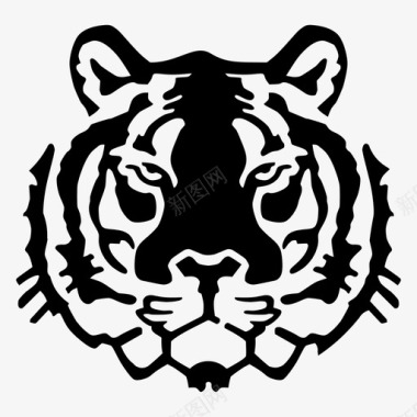 老虎脸非洲野生动物图标图标
