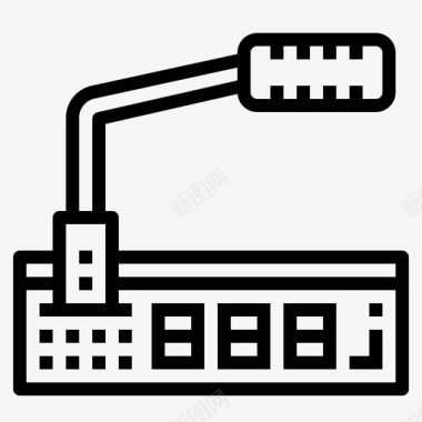 麦克风会议13线性图标图标