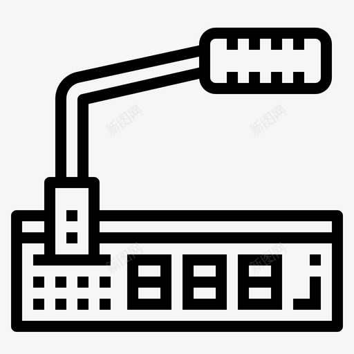 麦克风会议13线性图标svg_新图网 https://ixintu.com 会议 线性 麦克风