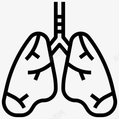 肺人体解剖学1线性图标图标