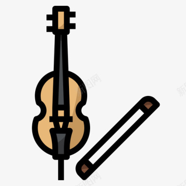 大提琴音乐128线性颜色图标图标